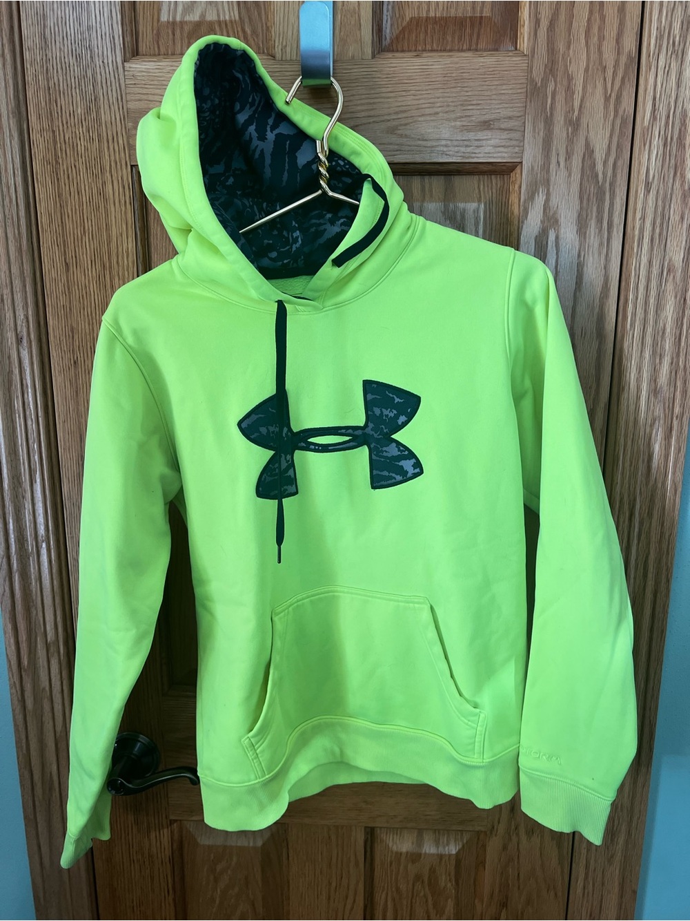Under Armour Neon Green Hooded Sweatshirt with Black Logo